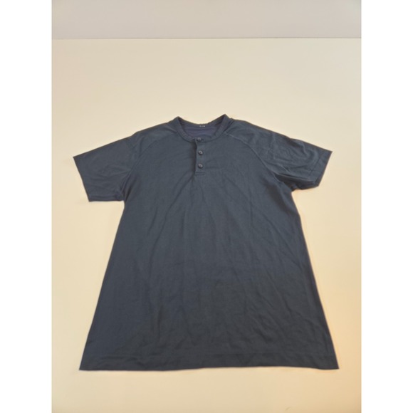Lululemon Metal Vent Tech Short Sleeve Henley T Shirt Men's Medium Blue - Picture 1 of 10